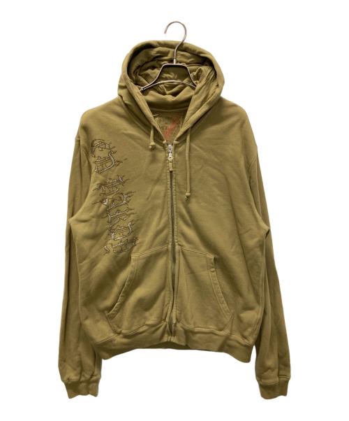 Ed Hardy（エド ハーディー）ED HARDY (エド ハーディー) スカルビジュージップパーカー カーキ サイズ:Mの古着・服飾アイテム