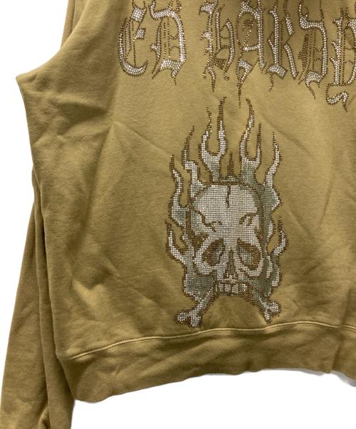 Ed Hardy（エド ハーディー）ED HARDY (エド ハーディー) スカルビジュージップパーカー カーキ サイズ:Mの古着・服飾アイテム