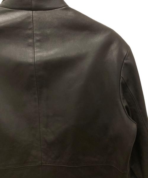 DONNA KARAN SIGNATURE（ダナキャランシグネイチャー）DONNA KARAN SIGNATURE (ダナキャランシグネイチャー) スタンドカラーレザージャケット ブラウン サイズ:Mの古着・服飾アイテム