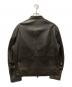 DONNA KARAN SIGNATURE (ダナキャランシグネイチャー) スタンドカラーレザージャケット ブラウン サイズ:M：12000円