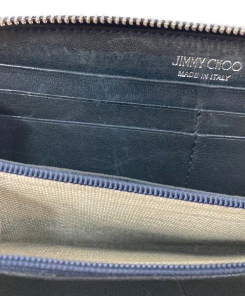 JIMMY CHOO（ジミーチュウ）JIMMY CHOO (ジミーチュウ) FILIPA スタッズラウンドファスナー財布 ブラックの古着・服飾アイテム