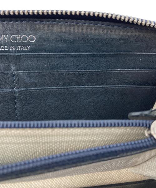 JIMMY CHOO（ジミーチュウ）JIMMY CHOO (ジミーチュウ) FILIPA スタッズラウンドファスナー財布 ブラックの古着・服飾アイテム