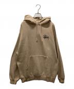 stussyステューシー）の古着「90s ロゴプリントパーカー」｜ベージュ