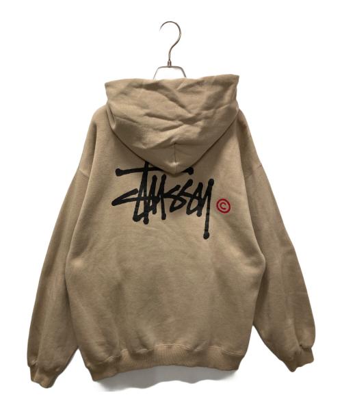 stussy（ステューシー）stussy (ステューシー) 90s ロゴプリントパーカー ベージュ サイズ:XLの古着・服飾アイテム