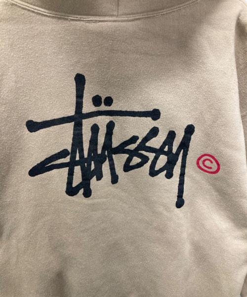 stussy（ステューシー）stussy (ステューシー) 90s ロゴプリントパーカー ベージュ サイズ:XLの古着・服飾アイテム