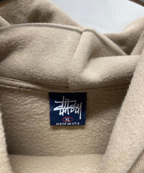 stussy（ステューシー）stussy (ステューシー) 90s ロゴプリントパーカー ベージュ サイズ:XLの古着・服飾アイテム