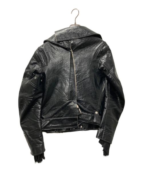JUNYA WATANABE COMME des GARCONS（(ジュンヤワタナベ コムデギャルソン）JUNYA WATANABE COMME des GARCONS ((ジュンヤワタナベ コムデギャルソン) 断ち切り変形ライダースジャケット ブラック サイズ:Sの古着・服飾アイテム