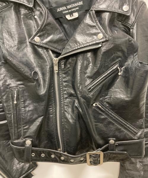 JUNYA WATANABE COMME des GARCONS（(ジュンヤワタナベ コムデギャルソン）JUNYA WATANABE COMME des GARCONS ((ジュンヤワタナベ コムデギャルソン) 断ち切り変形ライダースジャケット ブラック サイズ:Sの古着・服飾アイテム