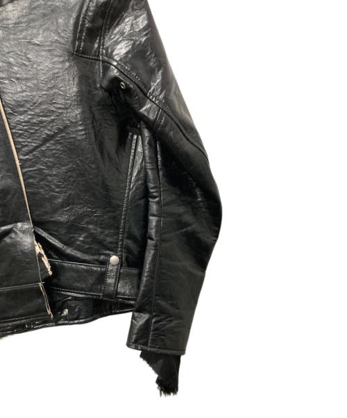 JUNYA WATANABE COMME des GARCONS（(ジュンヤワタナベ コムデギャルソン）JUNYA WATANABE COMME des GARCONS ((ジュンヤワタナベ コムデギャルソン) 断ち切り変形ライダースジャケット ブラック サイズ:Sの古着・服飾アイテム