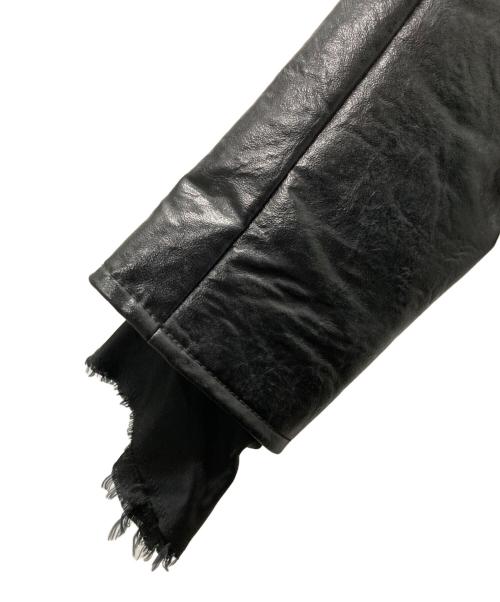 JUNYA WATANABE COMME des GARCONS（(ジュンヤワタナベ コムデギャルソン）JUNYA WATANABE COMME des GARCONS ((ジュンヤワタナベ コムデギャルソン) 断ち切り変形ライダースジャケット ブラック サイズ:Sの古着・服飾アイテム