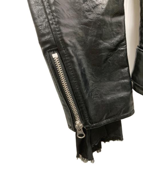 JUNYA WATANABE COMME des GARCONS（(ジュンヤワタナベ コムデギャルソン）JUNYA WATANABE COMME des GARCONS ((ジュンヤワタナベ コムデギャルソン) 断ち切り変形ライダースジャケット ブラック サイズ:Sの古着・服飾アイテム