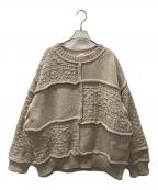 Name.ネーム）の古着「PATCHWORK KNIT SWEATER」｜ベージュ