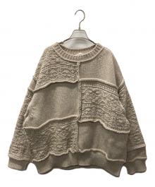 Name.（ネーム）の古着「PATCHWORK KNIT SWEATER」｜ベージュ