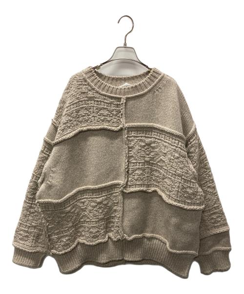 Name.（ネーム）Name. (ネーム) PATCHWORK KNIT SWEATER ベージュ サイズ:2の古着・服飾アイテム