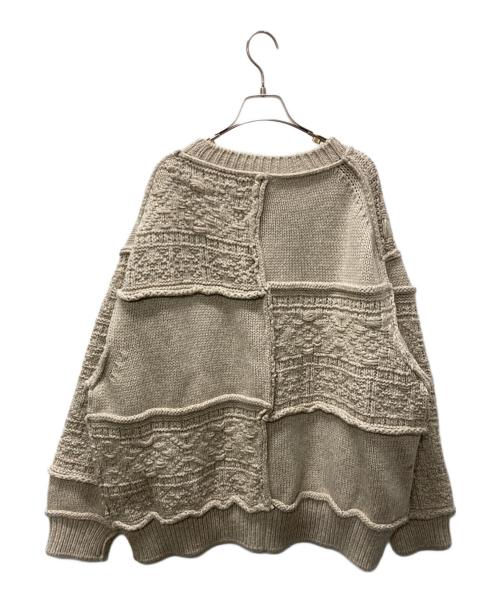 Name.（ネーム）Name. (ネーム) PATCHWORK KNIT SWEATER ベージュ サイズ:2の古着・服飾アイテム