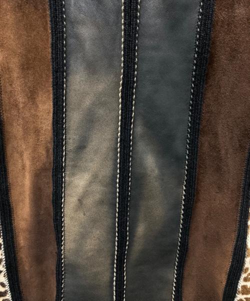 Jean Paul Gaultier homme（ジャンポールゴルチェオム）Jean Paul GAULTIER HOMME (ジャンポールゴルチェオム) レザー切替ハーフジップニット ブラック サイズ:48の古着・服飾アイテム