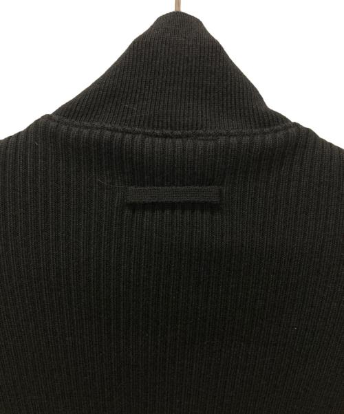 Jean Paul Gaultier homme（ジャンポールゴルチェオム）Jean Paul GAULTIER HOMME (ジャンポールゴルチェオム) レザー切替ハーフジップニット ブラック サイズ:48の古着・服飾アイテム