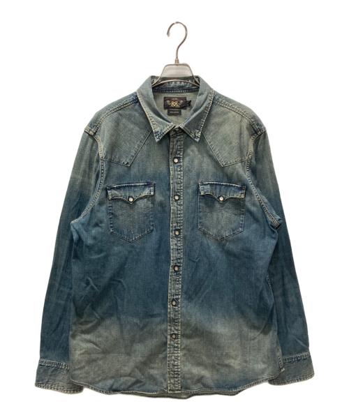 RRL（ダブルアールエル）RRL (ダブルアールエル) デニムウエスタンシャツ インディゴ サイズ:XLの古着・服飾アイテム