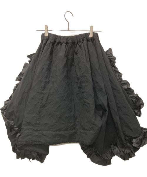 COMME des GARCONS（コムデギャルソン）COMME des GARCONS (コムデギャルソン) キルティングフリル変形イージースカート ブラック サイズ:Ｓの古着・服飾アイテム