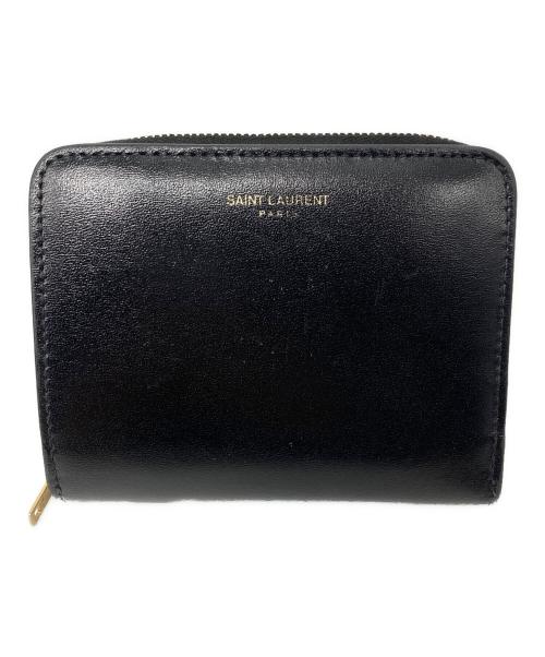 Saint Laurent Paris（サンローランパリ）Saint Laurent Paris (サンローランパリ) レザー2つ折り財布 ブラックの古着・服飾アイテム