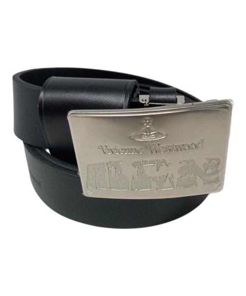 Vivienne Westwood man（ヴィヴィアン ウェストウッド マン）Vivienne Westwood man (ヴィヴィアン ウェストウッド マン) プレートバックル レザーベルト ブラックの古着・服飾アイテム