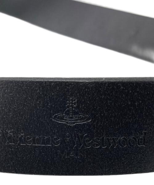 Vivienne Westwood man（ヴィヴィアン ウェストウッド マン）Vivienne Westwood man (ヴィヴィアン ウェストウッド マン) プレートバックル レザーベルト ブラックの古着・服飾アイテム