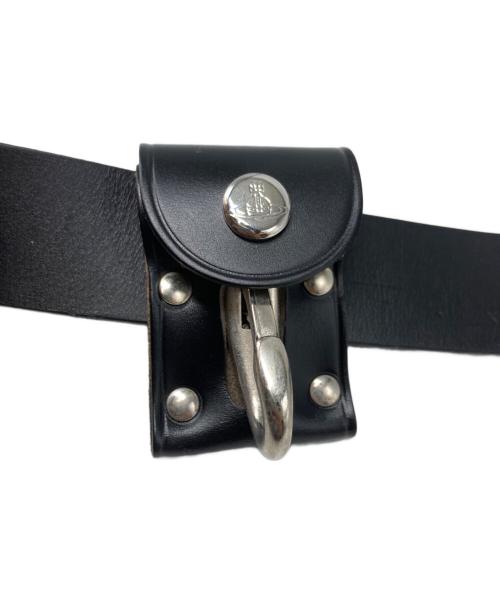 Vivienne Westwood man（ヴィヴィアン ウェストウッド マン）Vivienne Westwood man (ヴィヴィアン ウェストウッド マン) プレートバックル レザーベルト ブラックの古着・服飾アイテム