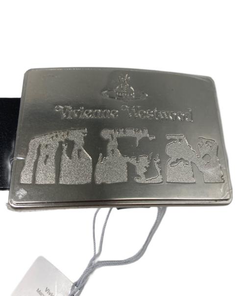 Vivienne Westwood man（ヴィヴィアン ウェストウッド マン）Vivienne Westwood man (ヴィヴィアン ウェストウッド マン) プレートバックル レザーベルト ブラックの古着・服飾アイテム