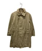 BURBERRYバーバリー）の古着「裏地ノバチェック比翼ステンカラーコート」｜ベージュ