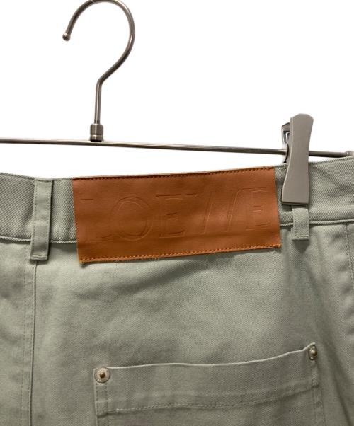 LOEWE（ロエベ）LOEWE (ロエベ) センターシームタックワイドパンツ グリーン サイズ:48の古着・服飾アイテム