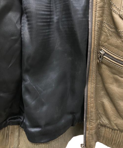 DOLCE & GABBANA（ドルチェ＆ガッバーナ）DOLCE & GABBANA (ドルチェ＆ガッバーナ) マルチジップデザインレザージャケット オリーブ サイズ:44の古着・服飾アイテム