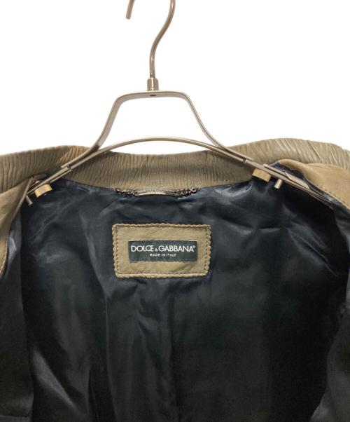 DOLCE & GABBANA（ドルチェ＆ガッバーナ）DOLCE & GABBANA (ドルチェ＆ガッバーナ) マルチジップデザインレザージャケット オリーブ サイズ:44の古着・服飾アイテム