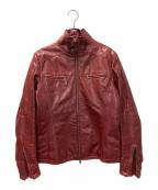CoSTUME NATIONAL HOMMEコスチューム ナショナル オム）の古着「シングルライダースジャケット」｜レッド