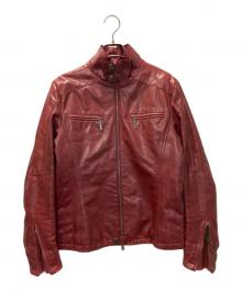 CoSTUME NATIONAL HOMME（コスチューム ナショナル オム）の古着「シングルライダースジャケット」｜レッド