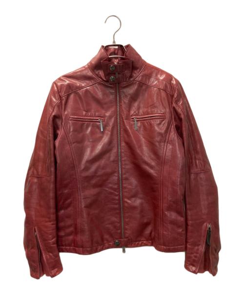 CoSTUME NATIONAL HOMME（コスチューム ナショナル オム）CoSTUME NATIONAL HOMME (コスチューム ナショナル オム) シングルライダースジャケット レッド サイズ:44の古着・服飾アイテム