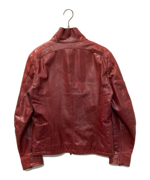 CoSTUME NATIONAL HOMME（コスチューム ナショナル オム）CoSTUME NATIONAL HOMME (コスチューム ナショナル オム) シングルライダースジャケット レッド サイズ:44の古着・服飾アイテム