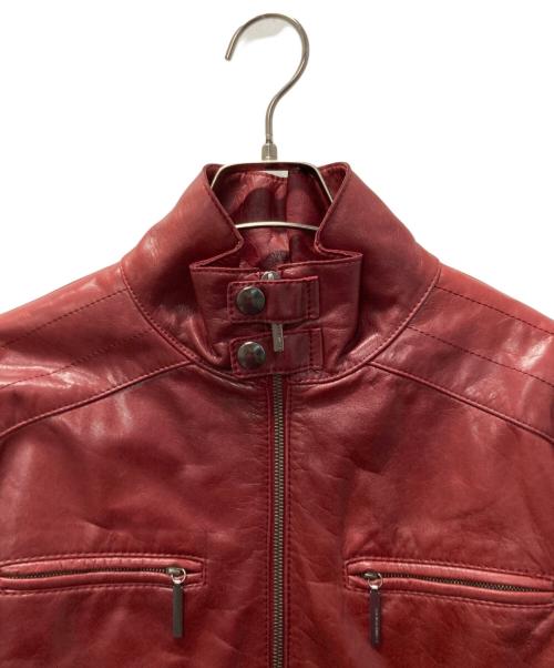 CoSTUME NATIONAL HOMME（コスチューム ナショナル オム）CoSTUME NATIONAL HOMME (コスチューム ナショナル オム) シングルライダースジャケット レッド サイズ:44の古着・服飾アイテム