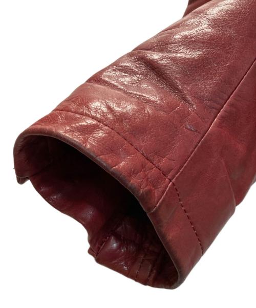 CoSTUME NATIONAL HOMME（コスチューム ナショナル オム）CoSTUME NATIONAL HOMME (コスチューム ナショナル オム) シングルライダースジャケット レッド サイズ:44の古着・服飾アイテム