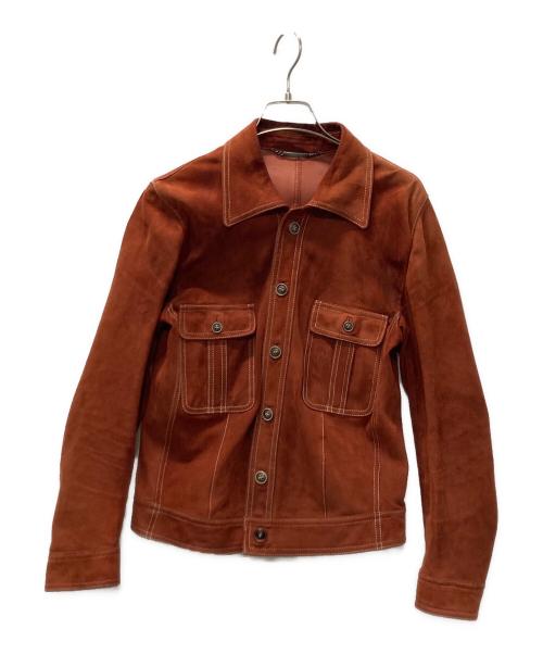 DOLCE & GABBANA（ドルチェ＆ガッバーナ）DOLCE & GABBANA (ドルチェ＆ガッバーナ) スウェードジャケット オレンジ サイズ:44の古着・服飾アイテム