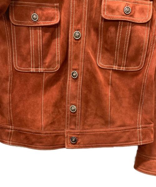 DOLCE & GABBANA（ドルチェ＆ガッバーナ）DOLCE & GABBANA (ドルチェ＆ガッバーナ) スウェードジャケット オレンジ サイズ:44の古着・服飾アイテム