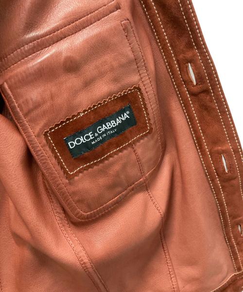 DOLCE & GABBANA（ドルチェ＆ガッバーナ）DOLCE & GABBANA (ドルチェ＆ガッバーナ) スウェードジャケット オレンジ サイズ:44の古着・服飾アイテム