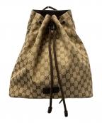 GUCCIグッチ）の古着「GGキャンバス巾着型バックパック」｜ベージュ