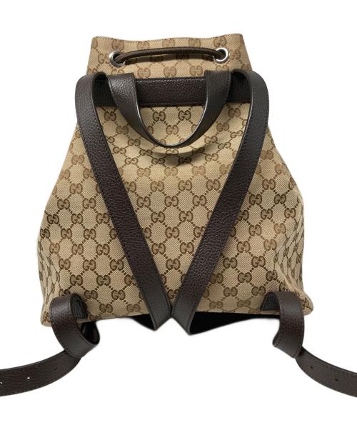 GUCCI（グッチ）GUCCI (グッチ) GGキャンバス巾着型バックパック ベージュの古着・服飾アイテム