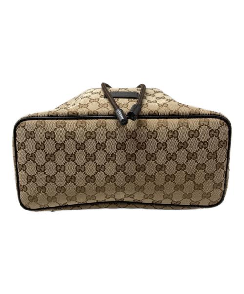 GUCCI（グッチ）GUCCI (グッチ) GGキャンバス巾着型バックパック ベージュの古着・服飾アイテム