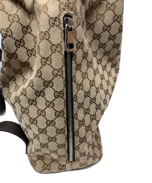 GUCCI（グッチ）GUCCI (グッチ) GGキャンバス巾着型バックパック ベージュの古着・服飾アイテム