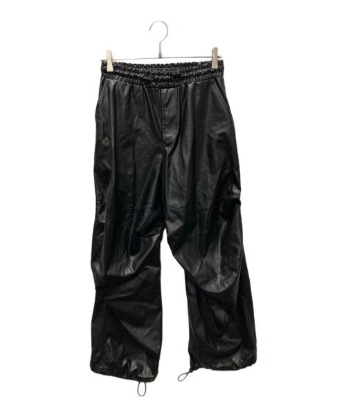DIESEL（ディーゼル）DIESEL (ディーゼル) フェイクレザー ルーズフィットカーゴパンツ ブラック サイズ:38の古着・服飾アイテム