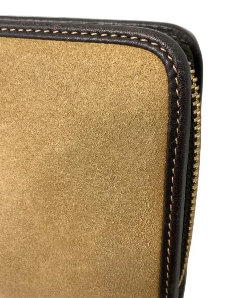 LOEWE（ロエベ）LOEWE (ロエベ) アナグラムスエードラウンドファスナー財布 ベージュ サイズ:表記無しの古着・服飾アイテム