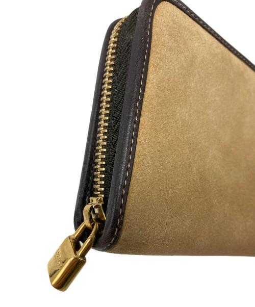 LOEWE（ロエベ）LOEWE (ロエベ) アナグラムスエードラウンドファスナー財布 ベージュ サイズ:表記無しの古着・服飾アイテム