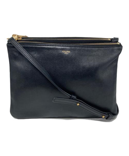CELINE（セリーヌ）CELINE (セリーヌ) トリオ ラージ ショルダーバッグ ブラックの古着・服飾アイテム