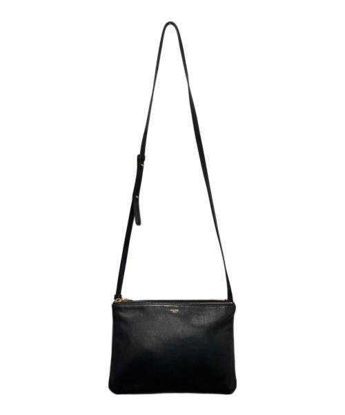 CELINE（セリーヌ）CELINE (セリーヌ) トリオ ラージ ショルダーバッグ ブラックの古着・服飾アイテム